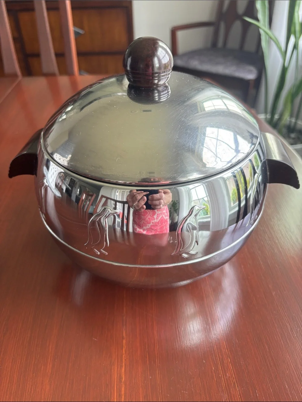 West Bend Penguin hot/cold server,ice bucket,food,mid century,stainless steel